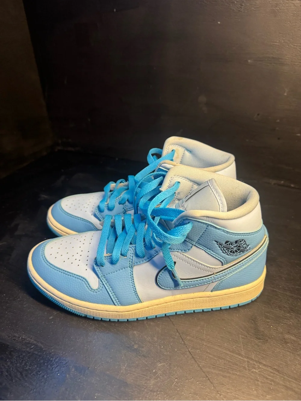 Jordan Mid-Top Sneakers in Light Blue and White